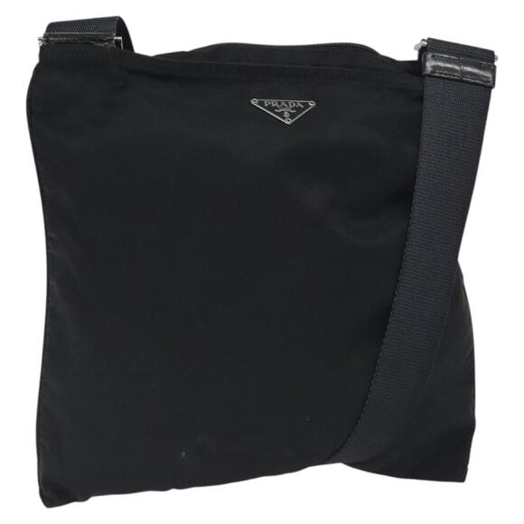 PRADA Shoulder Bag Nylon Black Silver - Picture 1 of 12